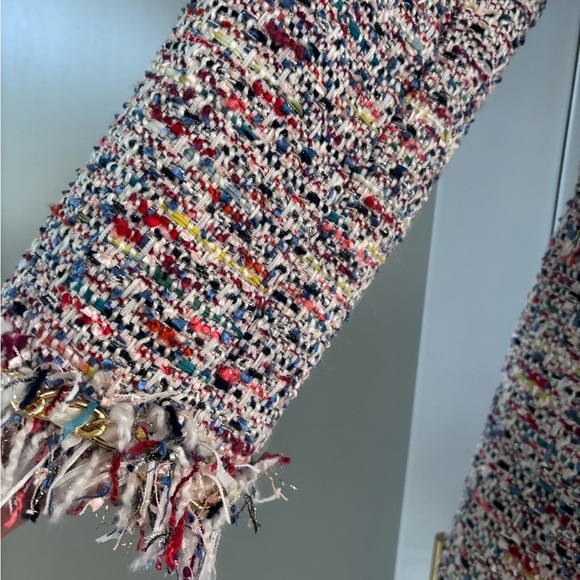 Boston Proper Colorful Tweed Fringe Jacket - Picture 4 of 9